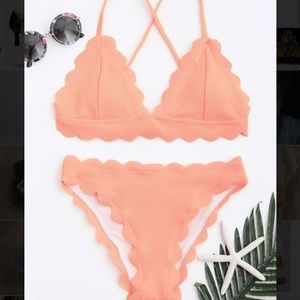 Salmon Scalloped Bikini